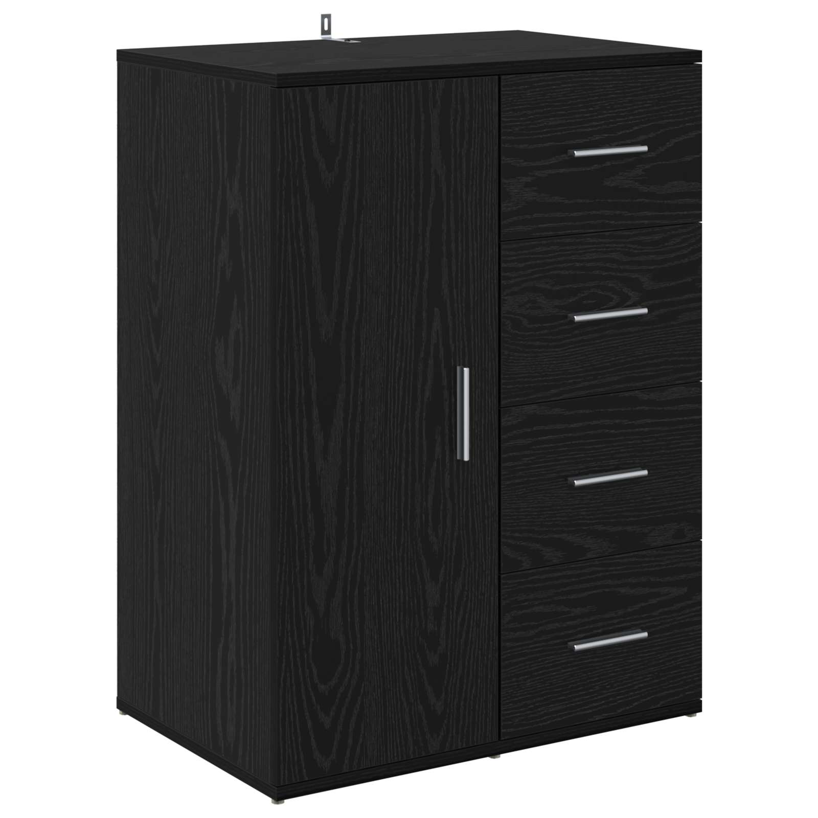 vidaXL Bufet Czarny Dąb 59 x 39 x 80 cm Materiał drewnopochodny