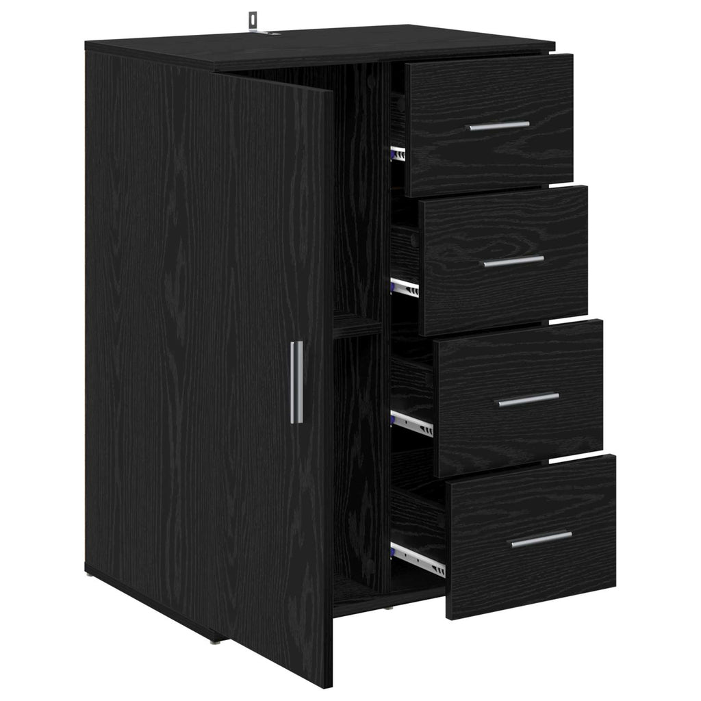 vidaXL Bufet Czarny Dąb 59 x 39 x 80 cm Materiał drewnopochodny