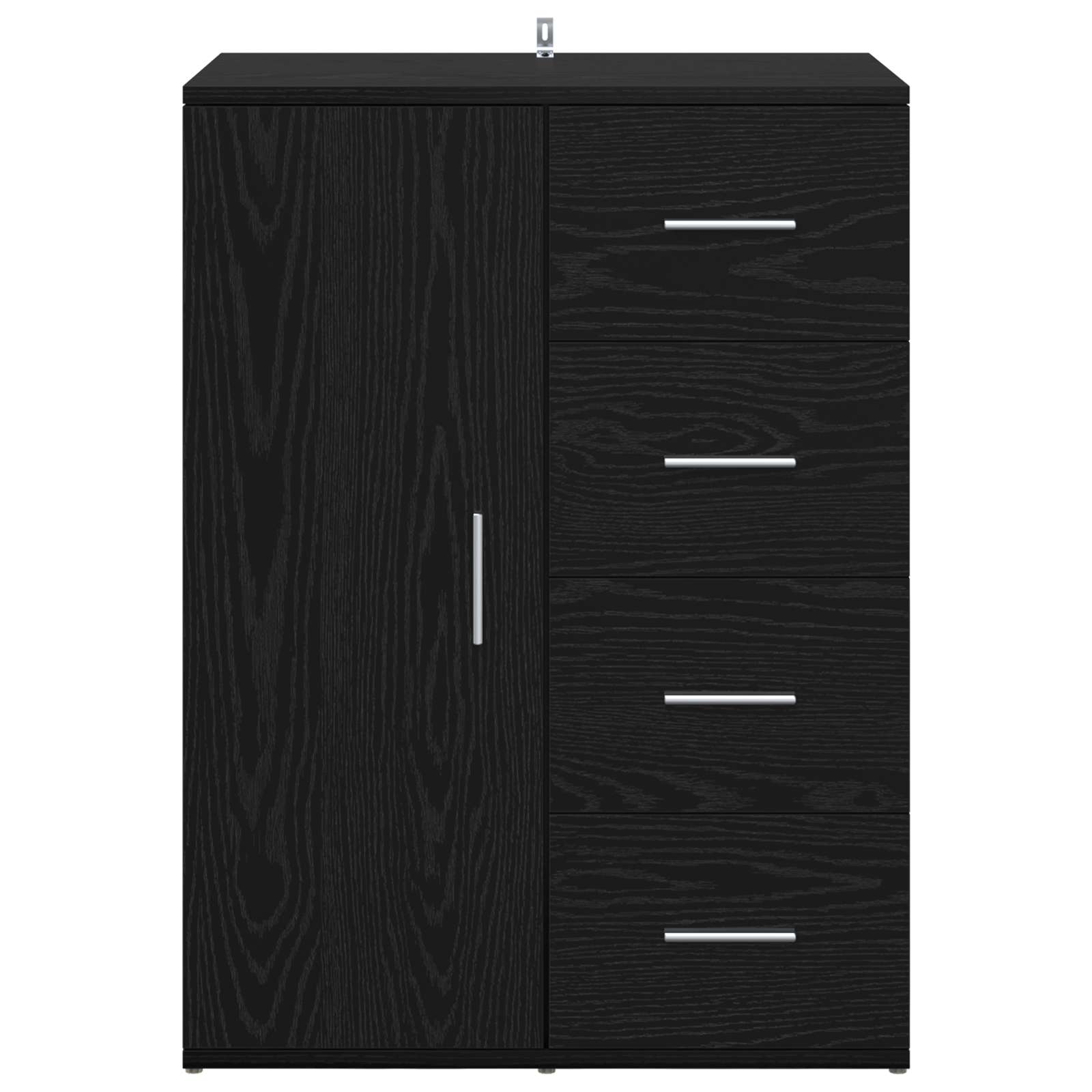 vidaXL Bufet Czarny Dąb 59 x 39 x 80 cm Materiał drewnopochodny