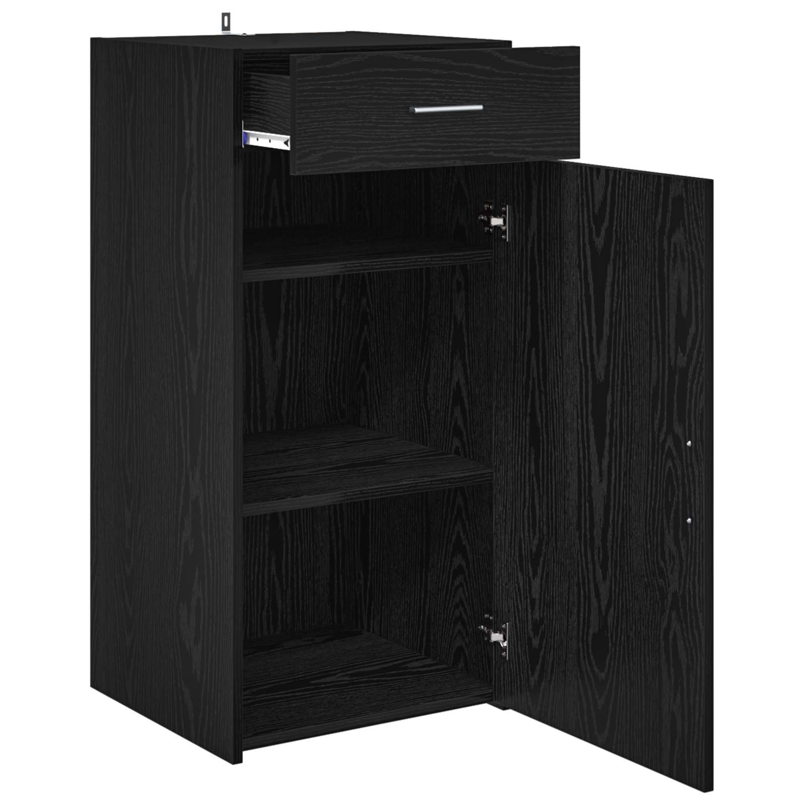 vidaXL Bufet Czarny dąb 45 x 42,5 x 93 cm Materiał drewnopochodny