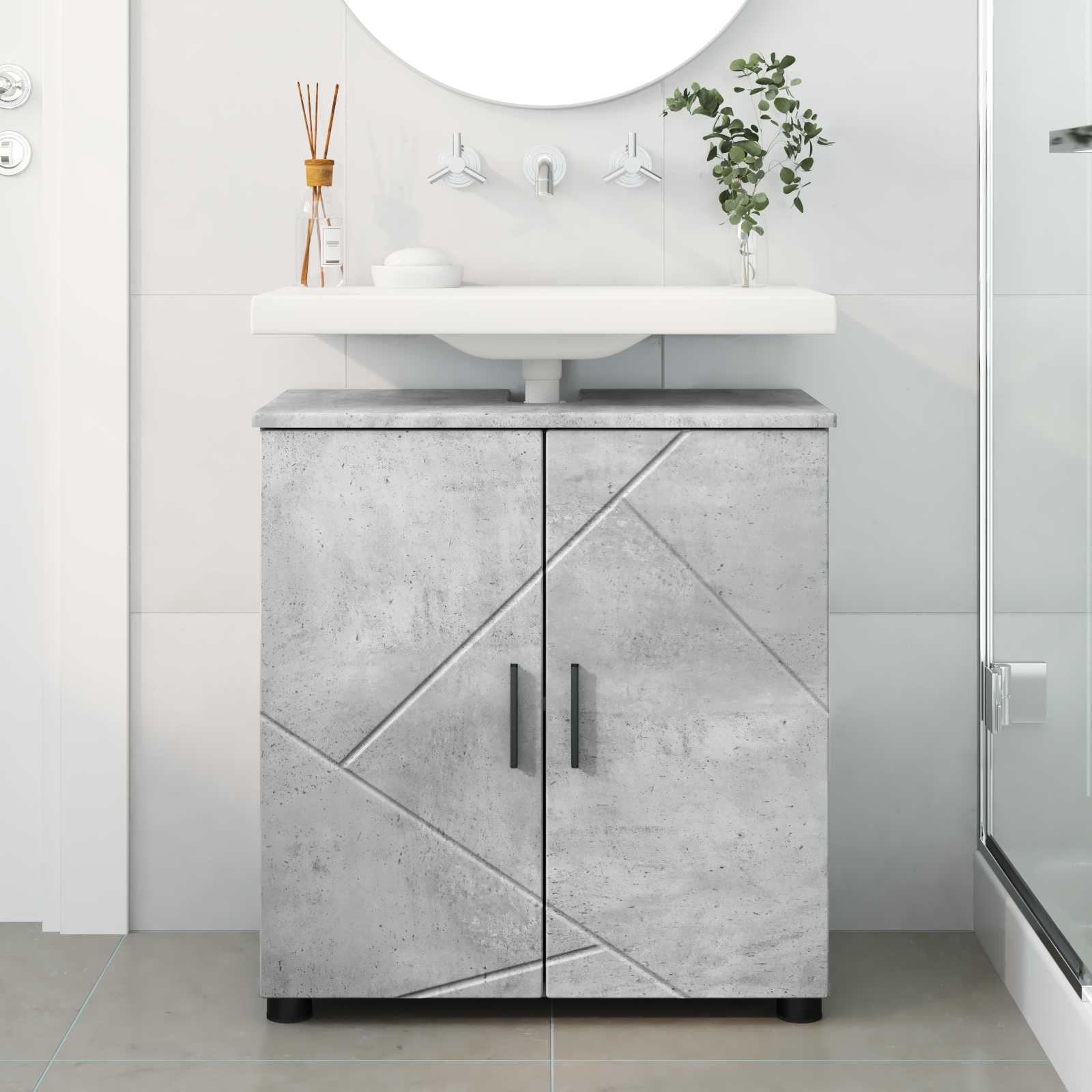 vidaXL Szafka Łazienkowa Betonowy szary 61 x 35 x 64 cm