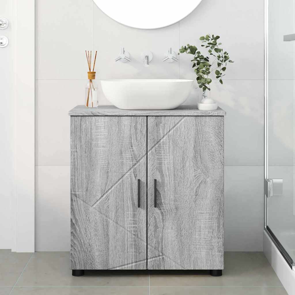 vidaXL Szafka Łazienkowa z drzwiami Szary Sonoma 61 x 35 x 64 cm