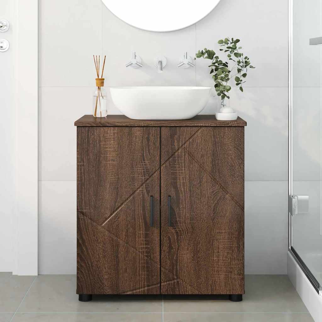 vidaXL Szafka Łazienkowa z przechowywaniem Brązowy dąb 61 x 35 x 64 cm