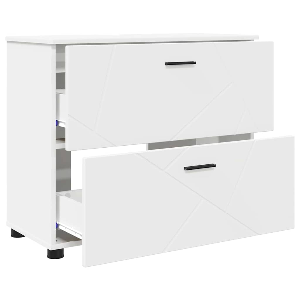 vidaXL Szafka Łazienkowa z szufladą z drzwiami Biały 76,5 x 35 x 64 cm