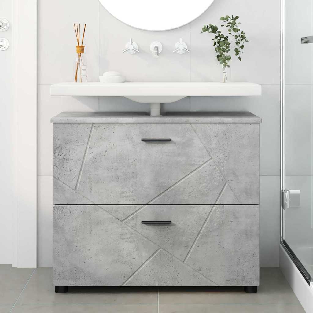 vidaXL Szafka Łazienkowa z szufladą Betonowy szary 76,5 x 35 x 64 cm