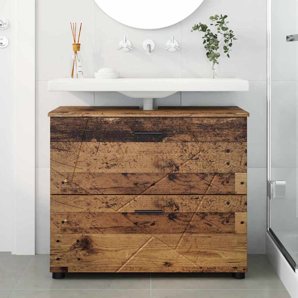 vidaXL Szafka Łazienkowa z szufladą Stare drewno 76,5 x 35 x 64 cm