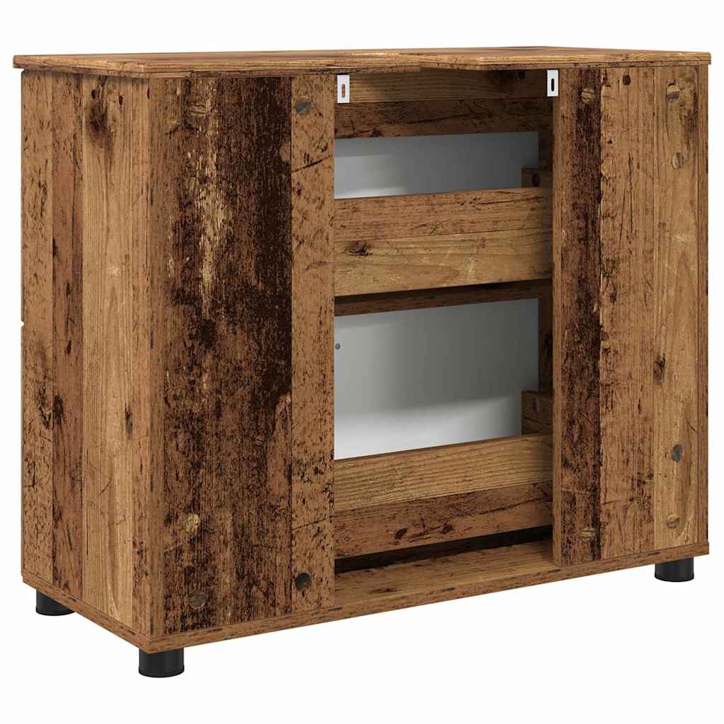 vidaXL Szafka Łazienkowa z szufladą Stare drewno 76,5 x 35 x 64 cm