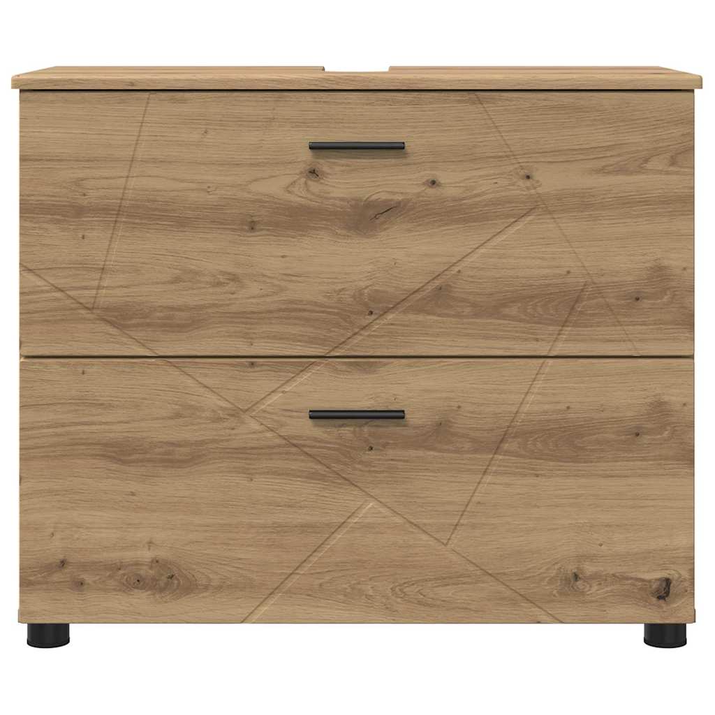vidaXL Szafka Łazienkowa Dąb rzemieślniczy 76,5 x 35 x 64 cm