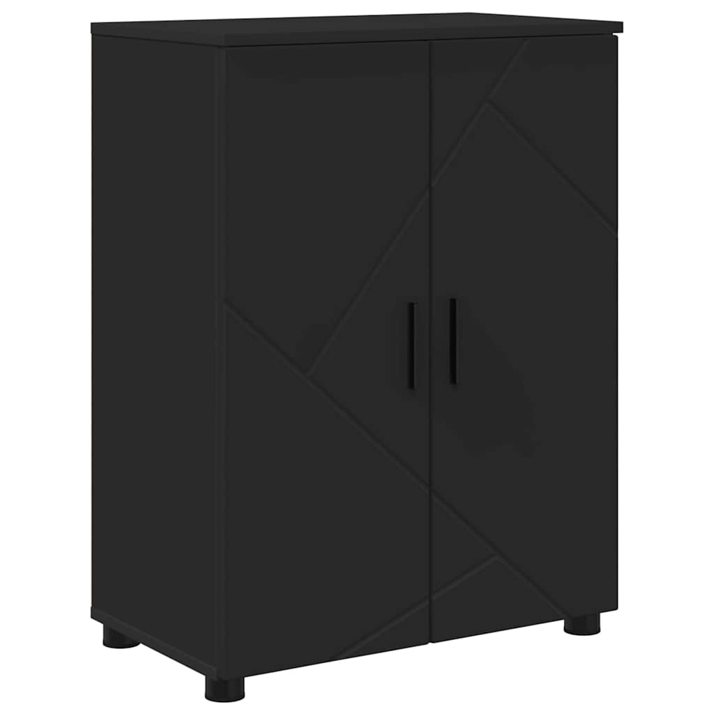 vidaXL Szafka Łazienkowa z przechowywaniem Czarny 60 x 35 x 80 cm