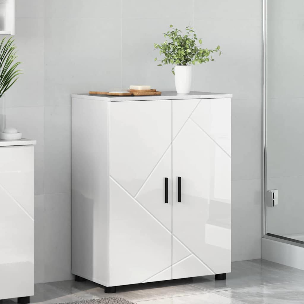 vidaXL Szafka Łazienkowa Wysoki połysk biały 60 x 35 x 80 cm