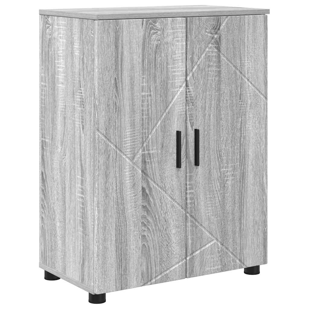 vidaXL Szafka Łazienkowa z drzwiami Szary Sonoma 60 x 35 x 80 cm