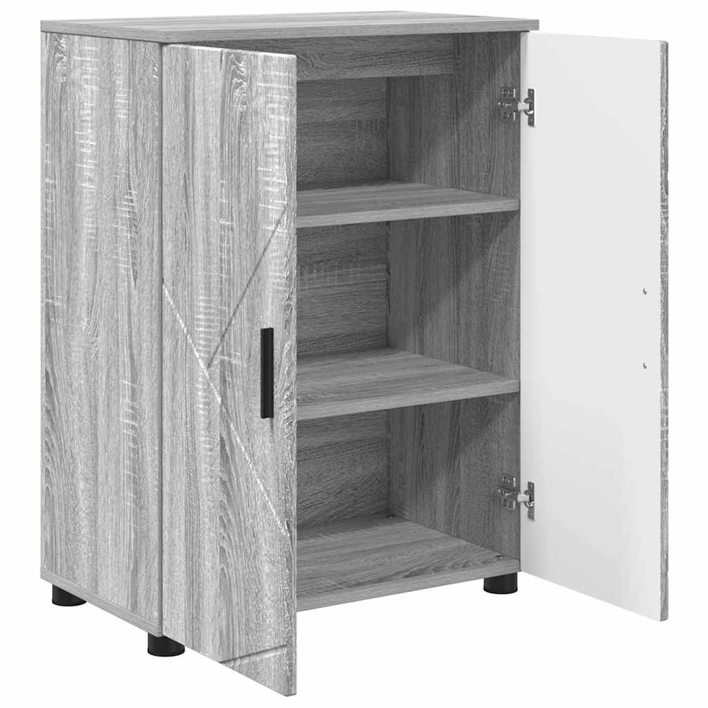 vidaXL Szafka Łazienkowa z drzwiami Szary Sonoma 60 x 35 x 80 cm