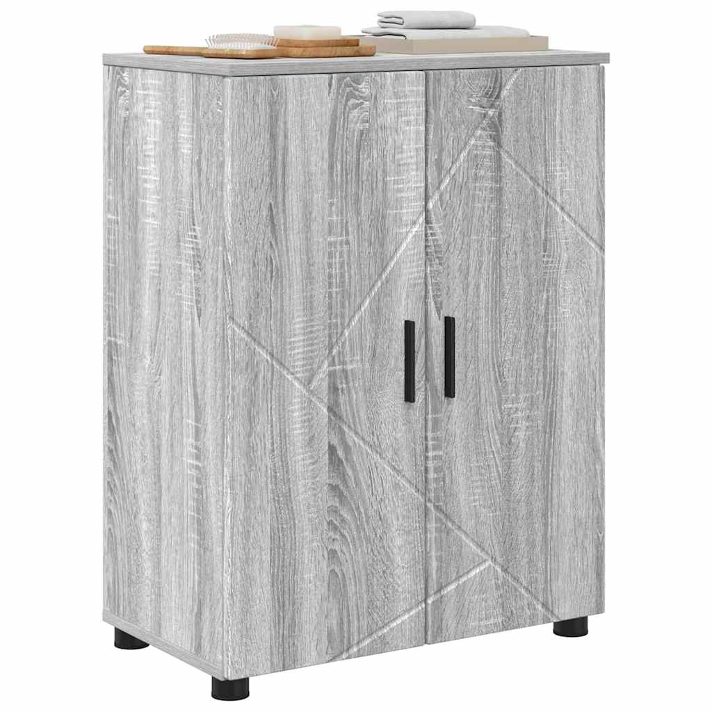 vidaXL Szafka Łazienkowa z drzwiami Szary Sonoma 60 x 35 x 80 cm