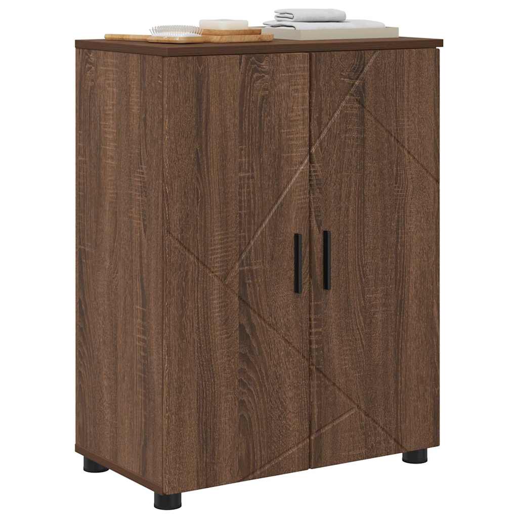 vidaXL Szafka Łazienkowa z przechowywaniem Brązowy dąb 60 x 35 x 80 cm