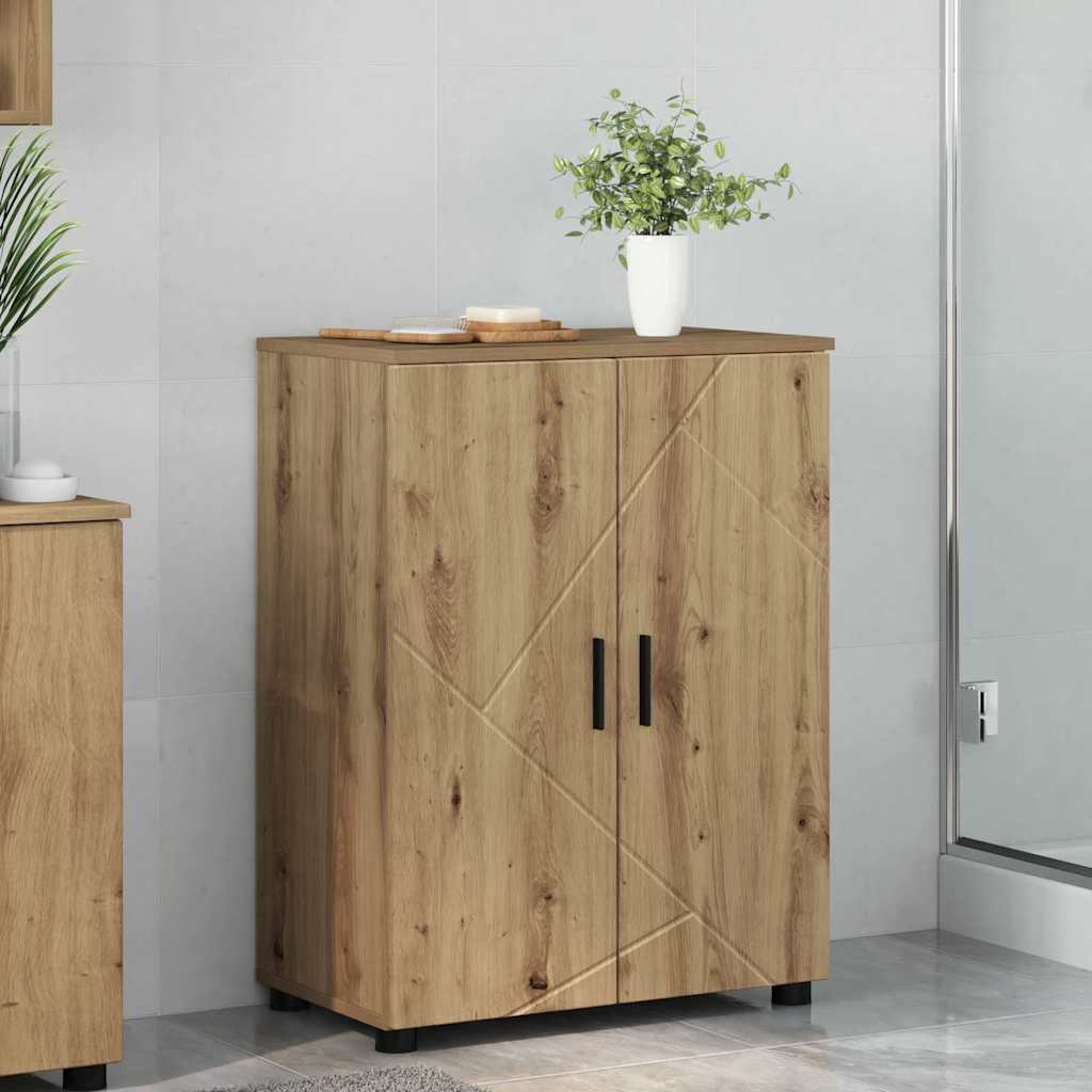 vidaXL Szafka Łazienkowa z drzwiami Dąb rzemieślniczy 60 x 35 x 80 cm