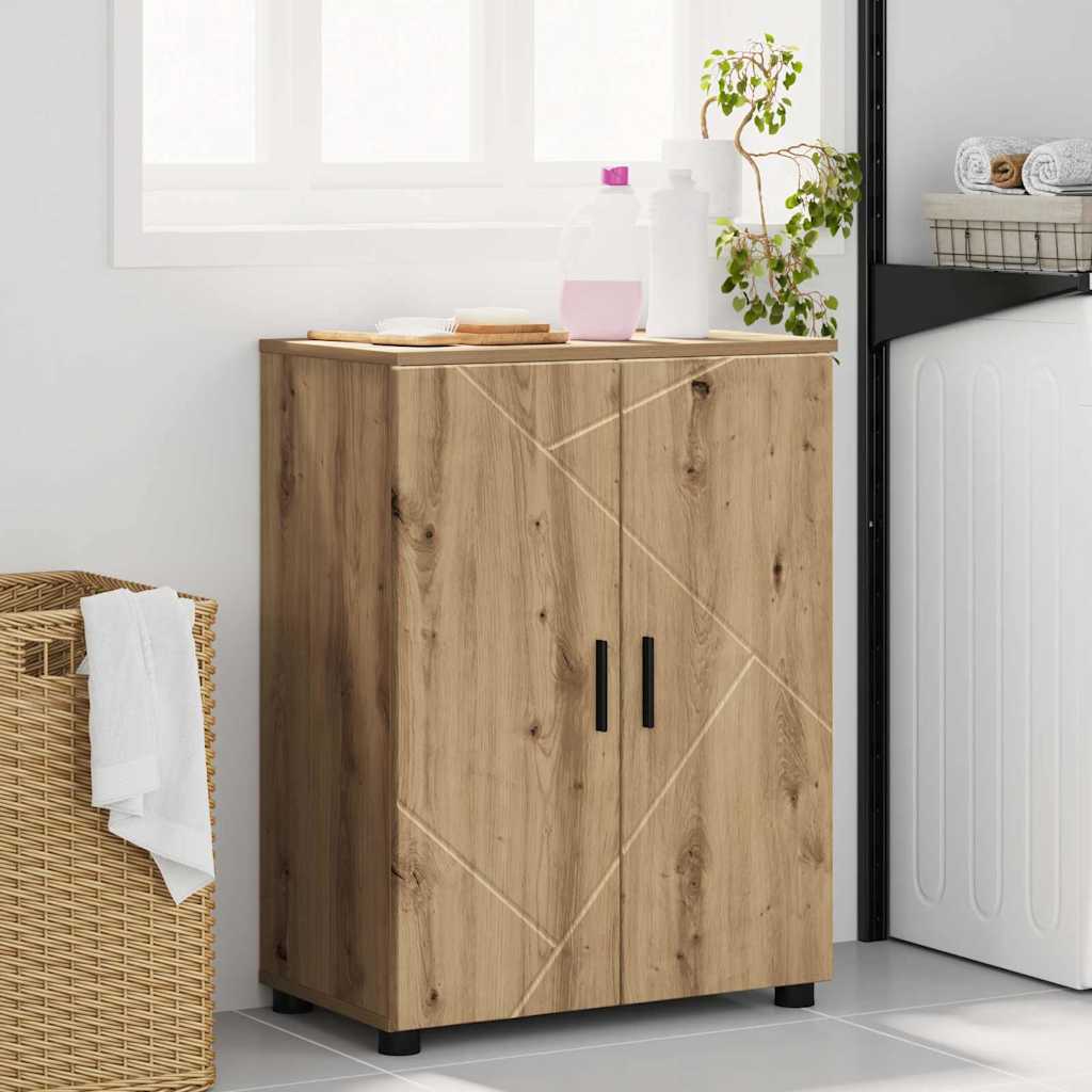 vidaXL Szafka Łazienkowa z drzwiami Dąb rzemieślniczy 60 x 35 x 80 cm