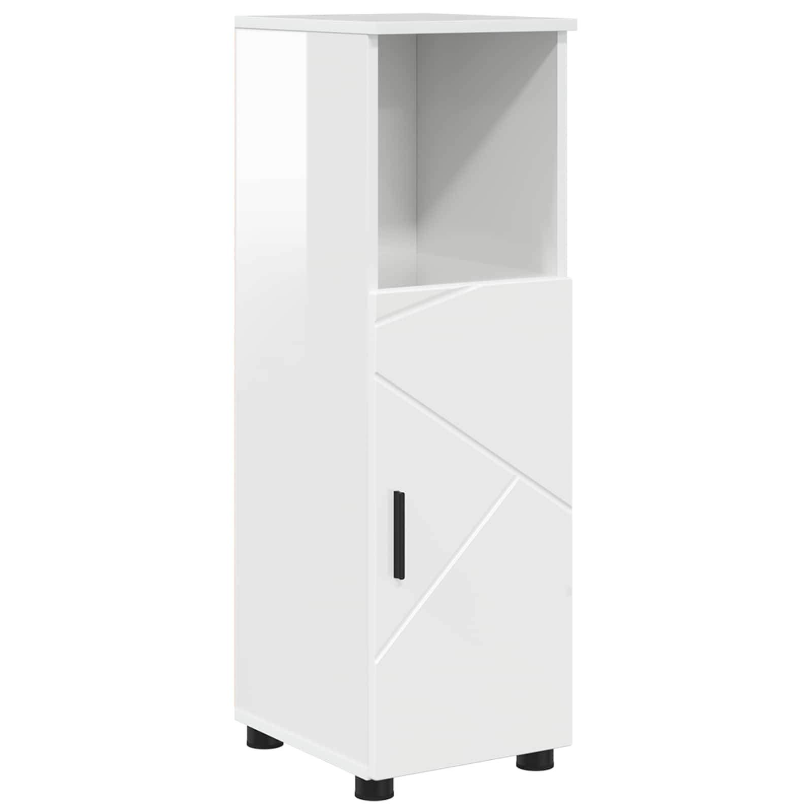 vidaXL Szafka Łazienkowa Wysoki połysk biały 30 x 35 x 95 cm
