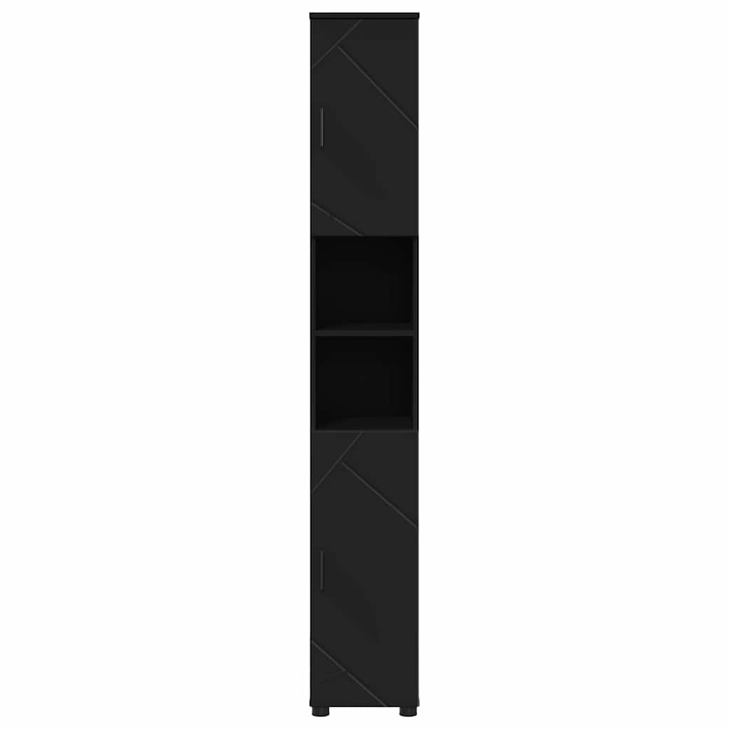 vidaXL Szafka Łazienkowa z przechowywaniem Czarny 30 x 35 x 192 cm
