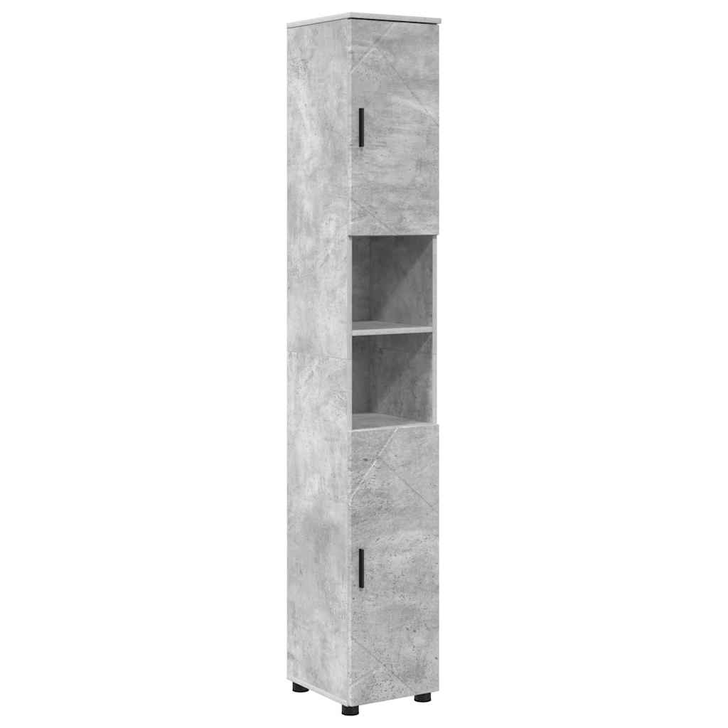 vidaXL Szafka Łazienkowa z drzwiami Betonowy szary 30 x 35 x 192 cm