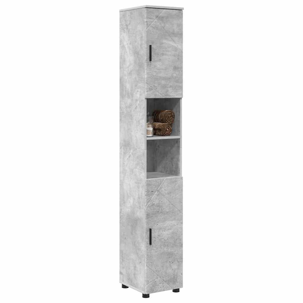 vidaXL Szafka Łazienkowa z drzwiami Betonowy szary 30 x 35 x 192 cm