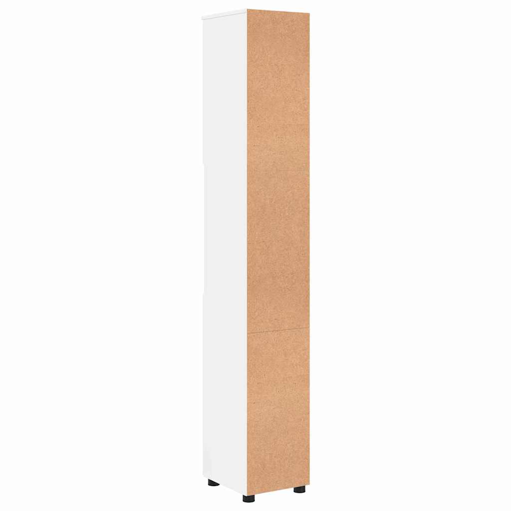 vidaXL Szafka Łazienkowa Wysoki połysk biały 30 x 35 x 192 cm