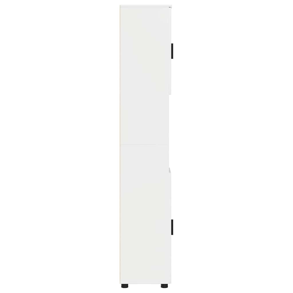 vidaXL Szafka Łazienkowa Wysoki połysk biały 30 x 35 x 192 cm