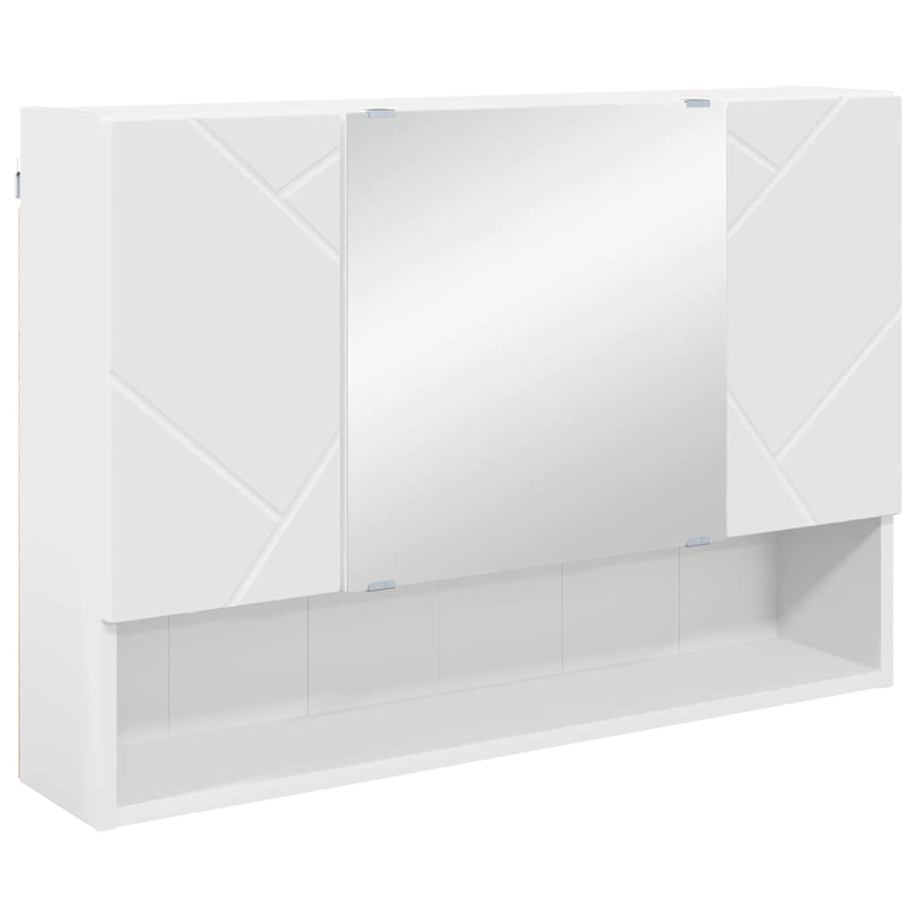 vidaXL Szafka z lustrem Biały 80 x 17 x 55 cm Materiał drewnopochodny
