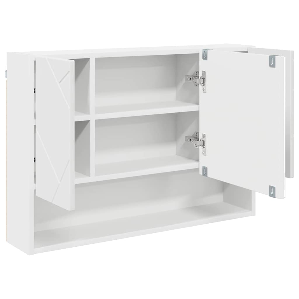 vidaXL Szafka z lustrem Biały 80 x 17 x 55 cm Materiał drewnopochodny