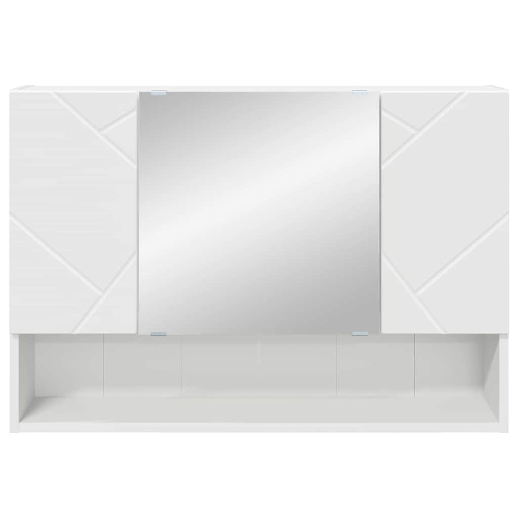 vidaXL Szafka z lustrem Biały 80 x 17 x 55 cm Materiał drewnopochodny