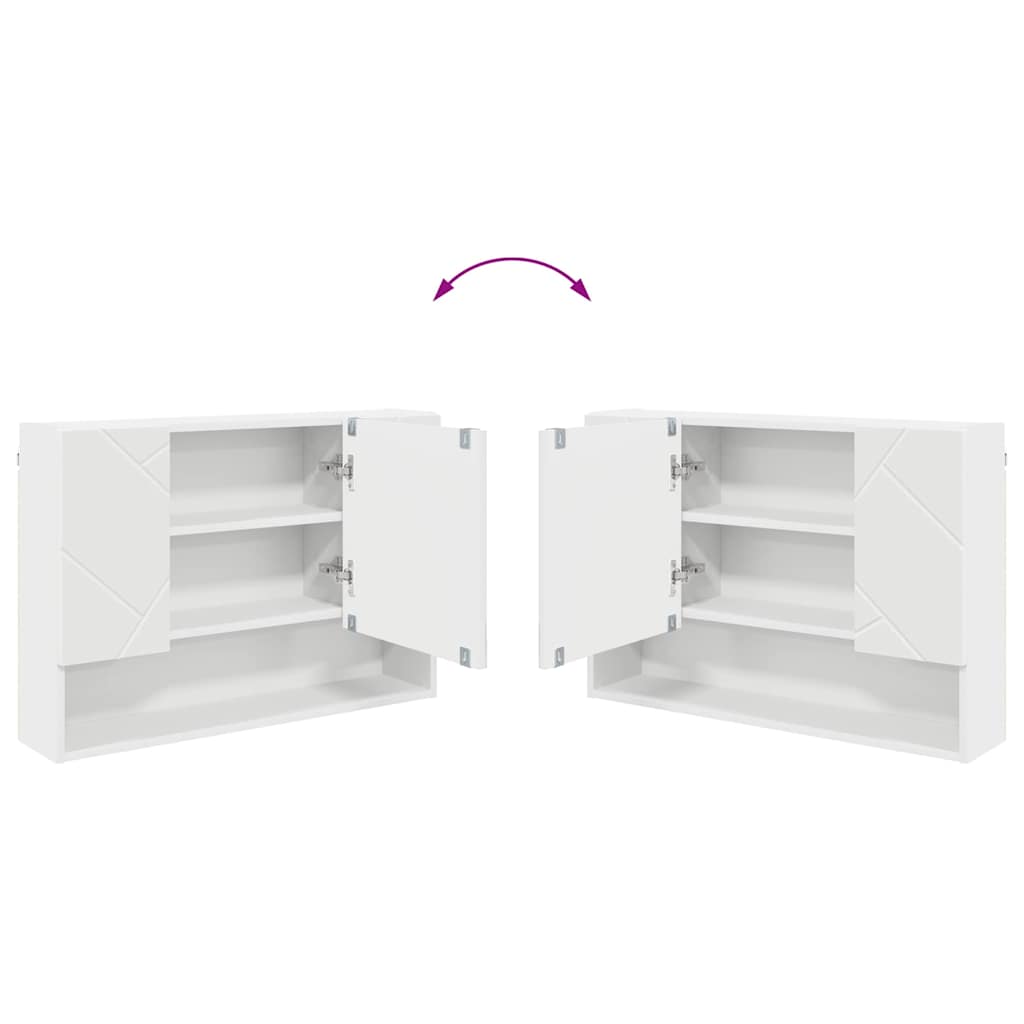vidaXL Szafka z lustrem Biały 80 x 17 x 55 cm Materiał drewnopochodny