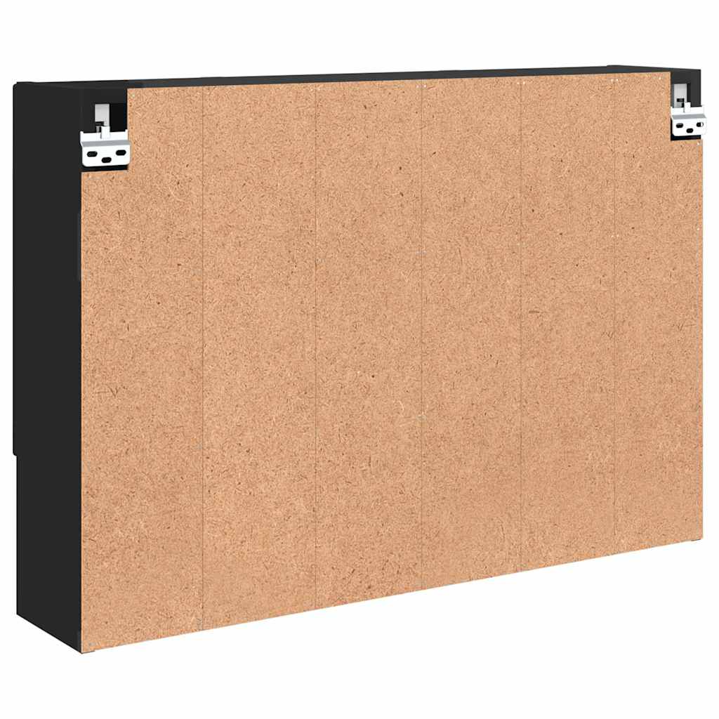 vidaXL Szafka z lustrem Czarny 80 x 17 x 55 cm Materiał drewnopochodny