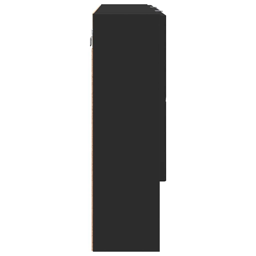 vidaXL Szafka z lustrem Czarny 80 x 17 x 55 cm Materiał drewnopochodny