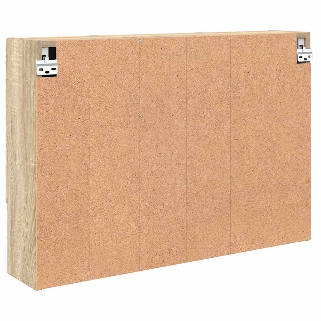 vidaXL Szafka z lustrem z przechowywaniem Dąb Sonoma 80 x 17 x 55 cm