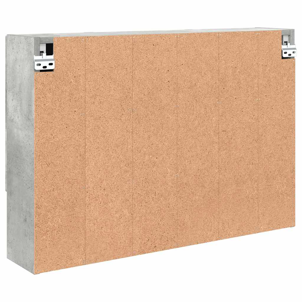vidaXL Szafka z lustrem z drzwiami Betonowy szary 80 x 17 x 55 cm