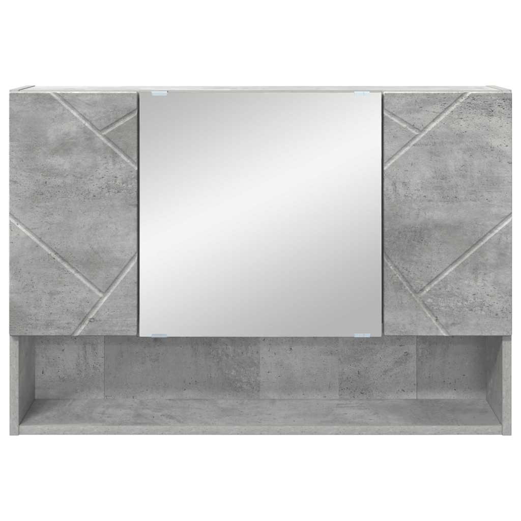vidaXL Szafka z lustrem z drzwiami Betonowy szary 80 x 17 x 55 cm