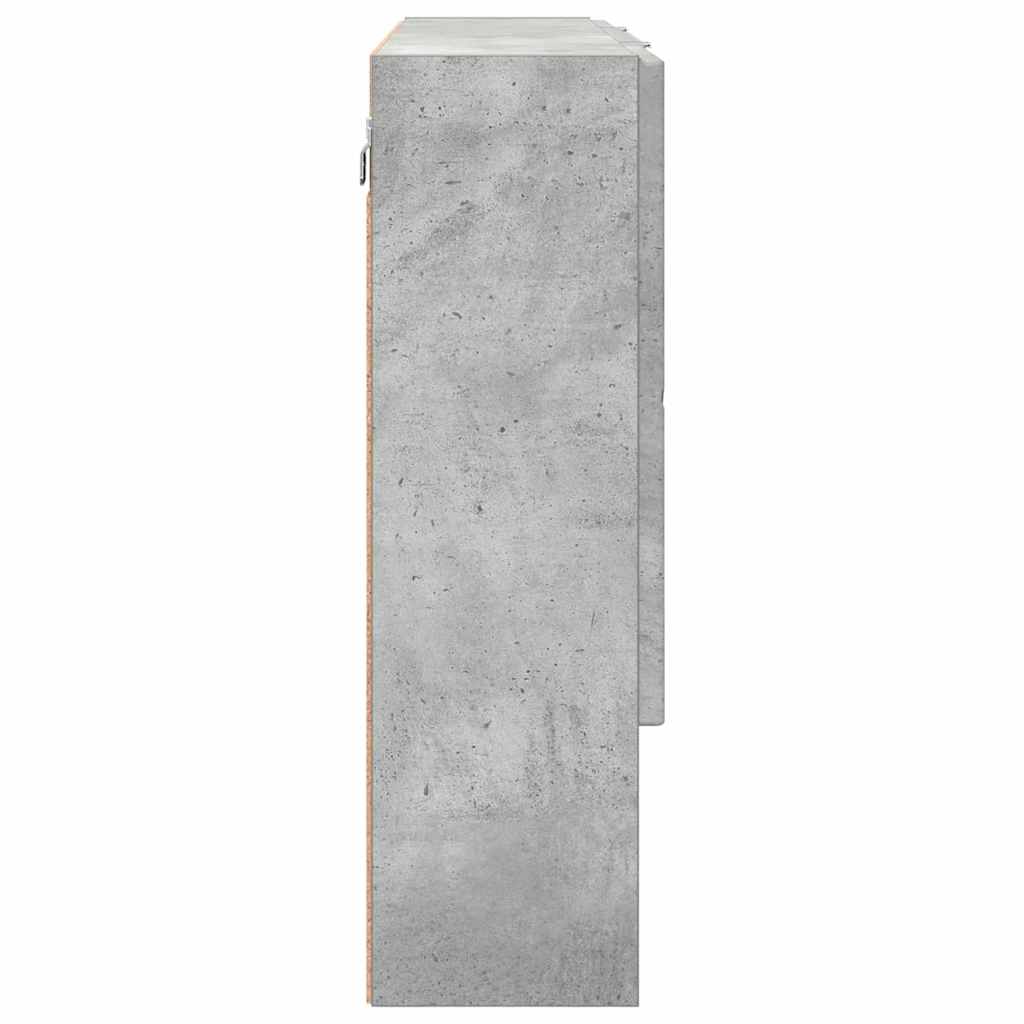 vidaXL Szafka z lustrem z drzwiami Betonowy szary 80 x 17 x 55 cm