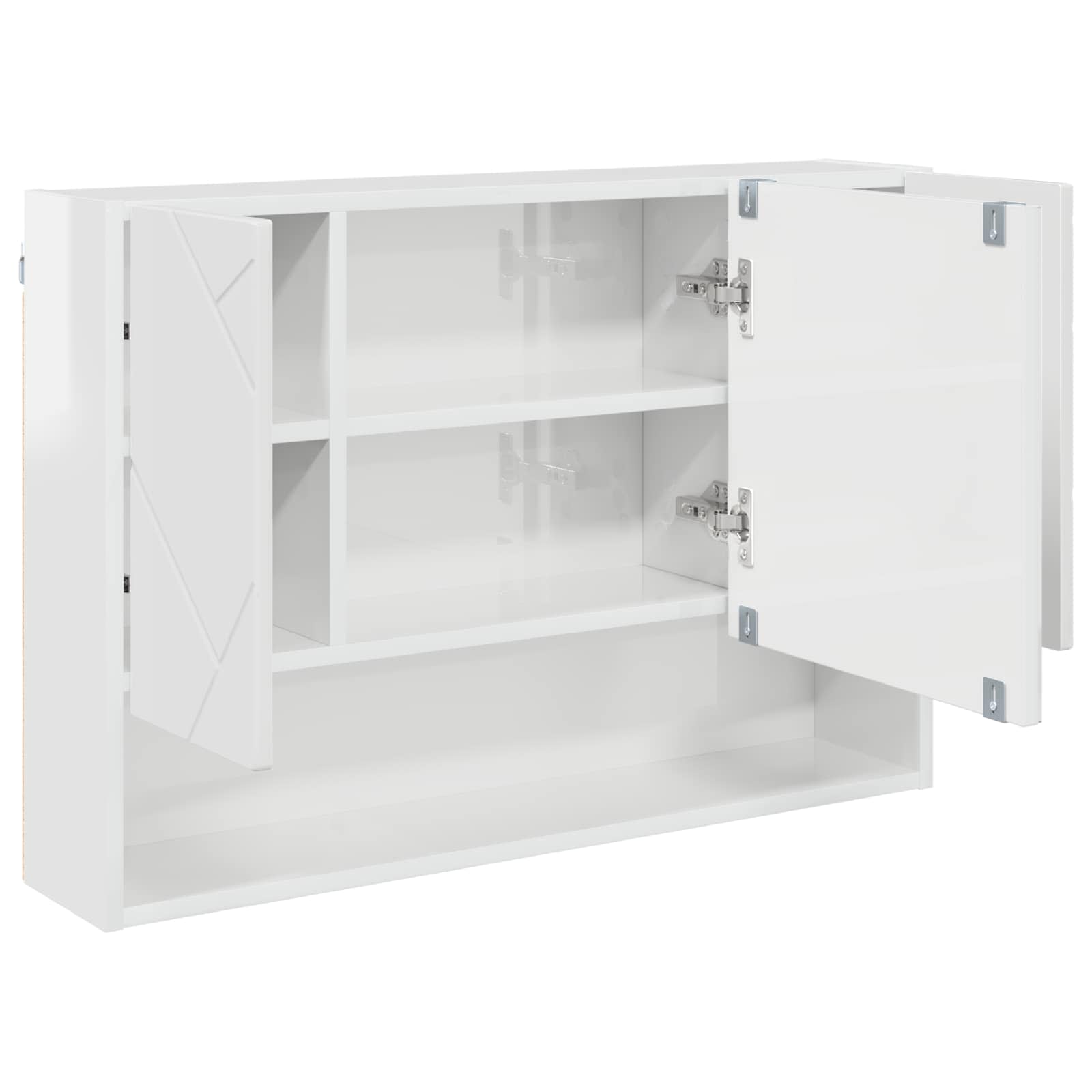 vidaXL Szafka z lustrem Wysoki połysk biały 80 x 17 x 55 cm