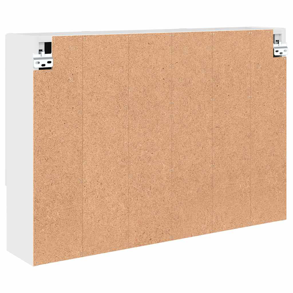 vidaXL Szafka z lustrem z drzwiami Wysoki połysk biały 80 x 17 x 55 cm