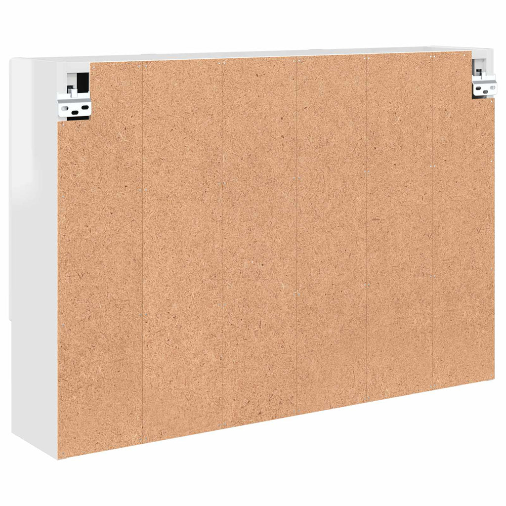 vidaXL Szafka z lustrem Wysoki połysk biały 80 x 17 x 55 cm