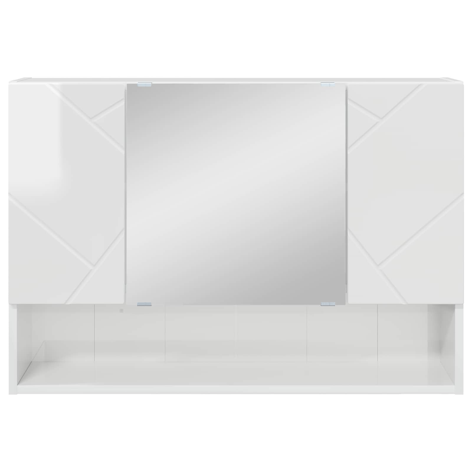 vidaXL Szafka z lustrem Wysoki połysk biały 80 x 17 x 55 cm