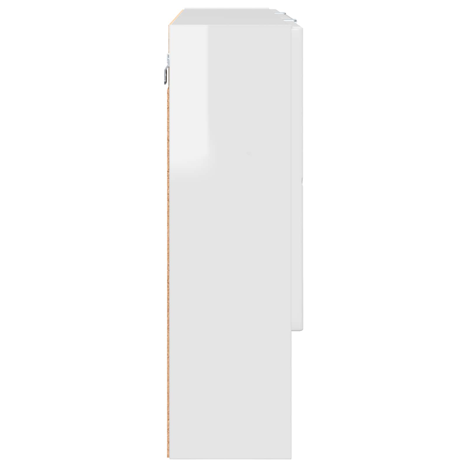 vidaXL Szafka z lustrem Wysoki połysk biały 80 x 17 x 55 cm