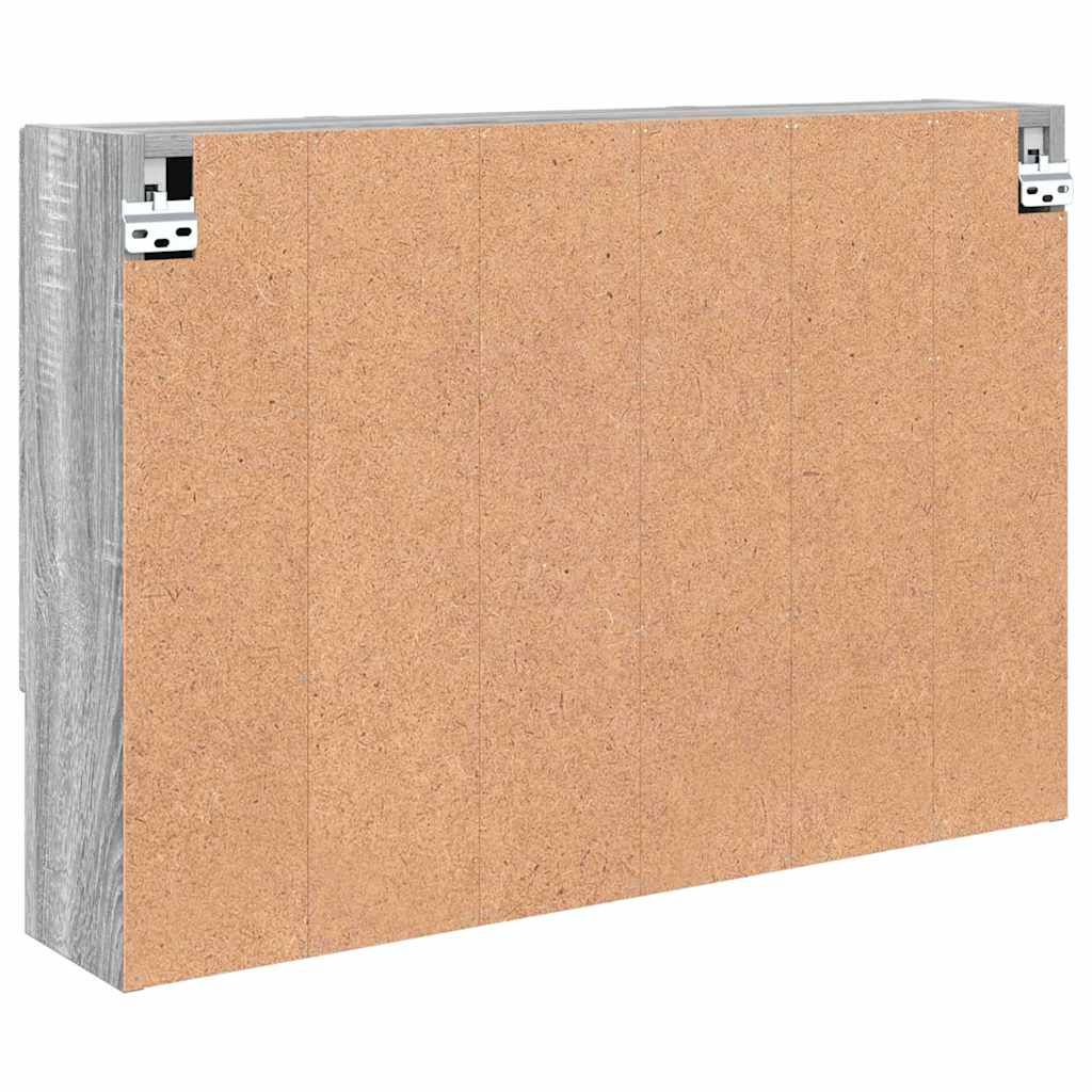 vidaXL Szafka z lustrem z przechowywaniem Szary Sonoma 80 x 17 x 55 cm