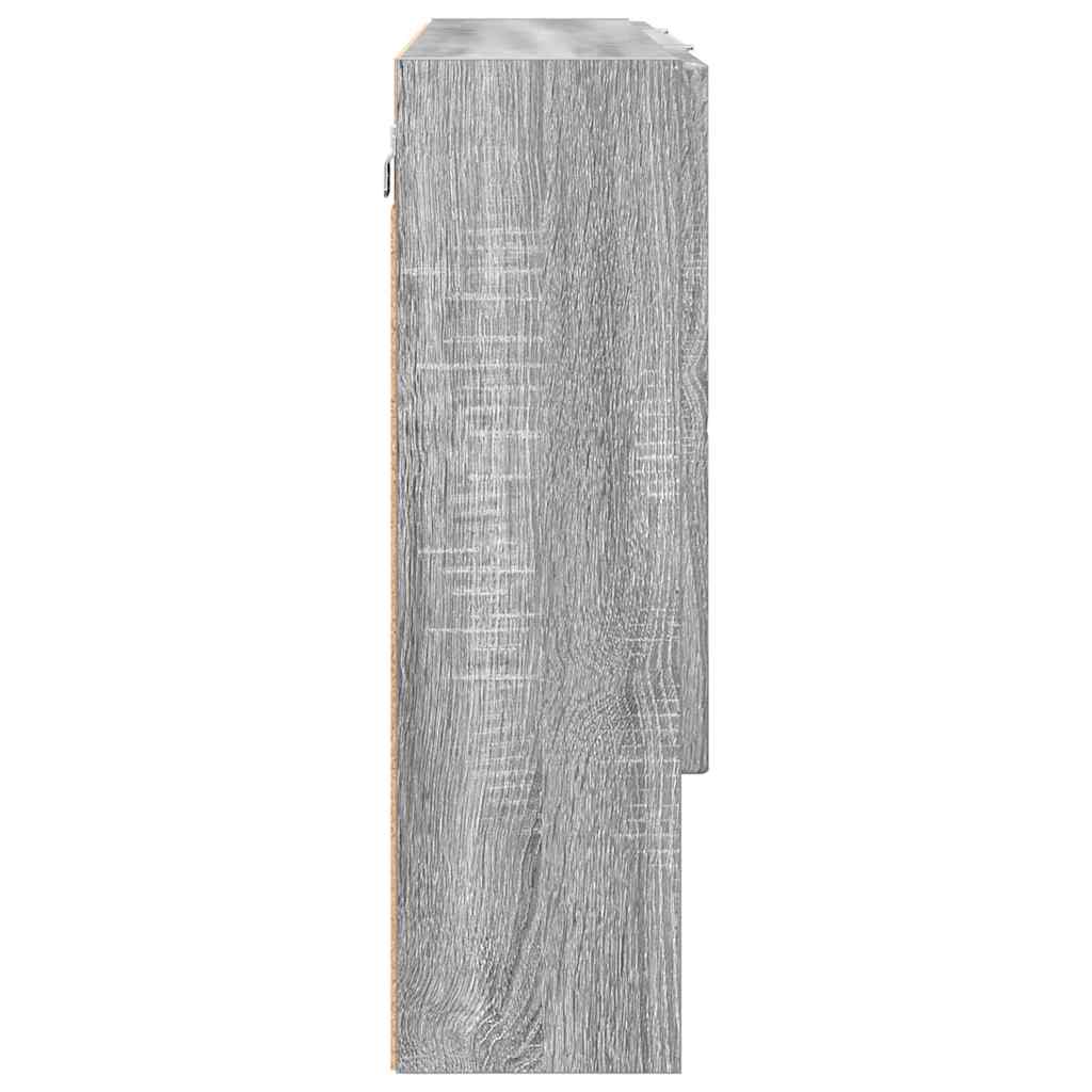 vidaXL Szafka z lustrem z przechowywaniem Szary Sonoma 80 x 17 x 55 cm