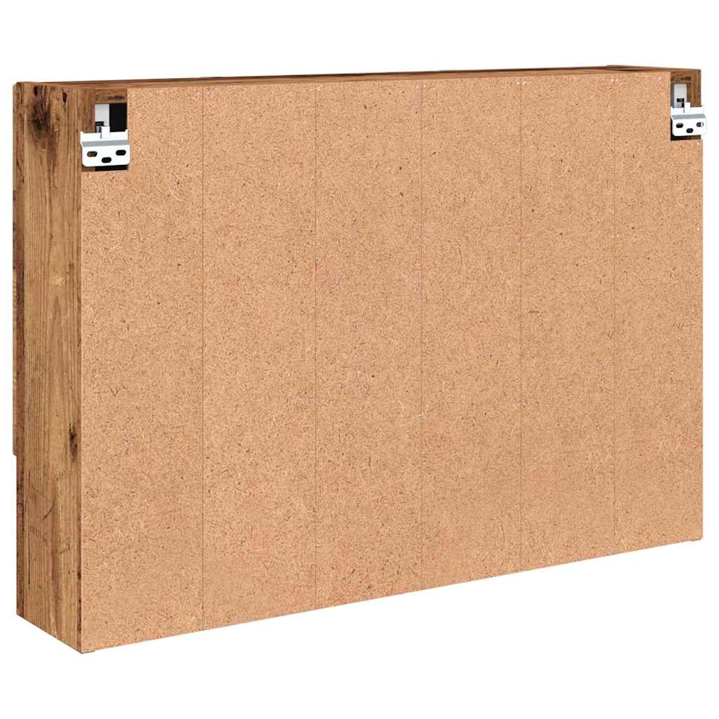 vidaXL Szafka z lustrem z przechowywaniem Stare drewno 80 x 17 x 55 cm