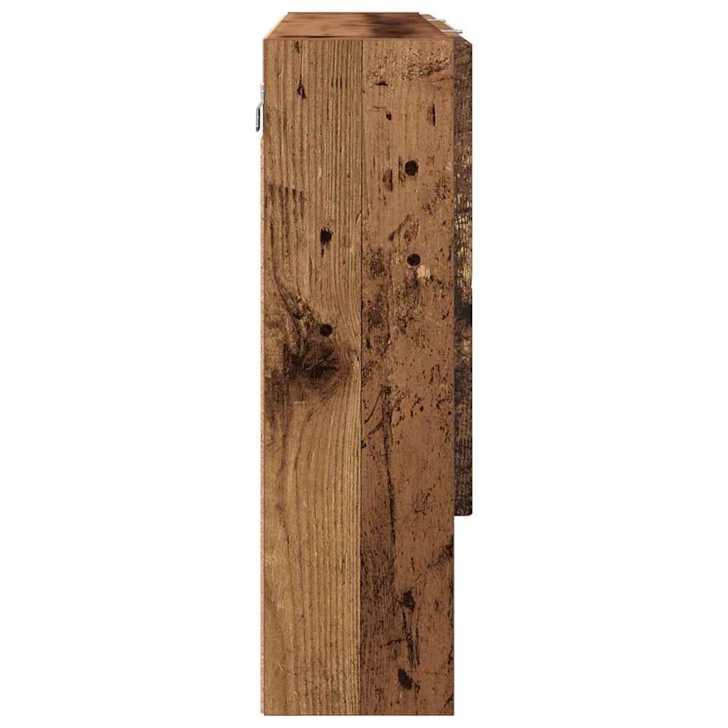 vidaXL Szafka z lustrem z przechowywaniem Stare drewno 80 x 17 x 55 cm