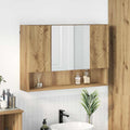 vidaXL Szafka z lustrem z drzwiami Dąb rzemieślniczy 80 x 17 x 55 cm
