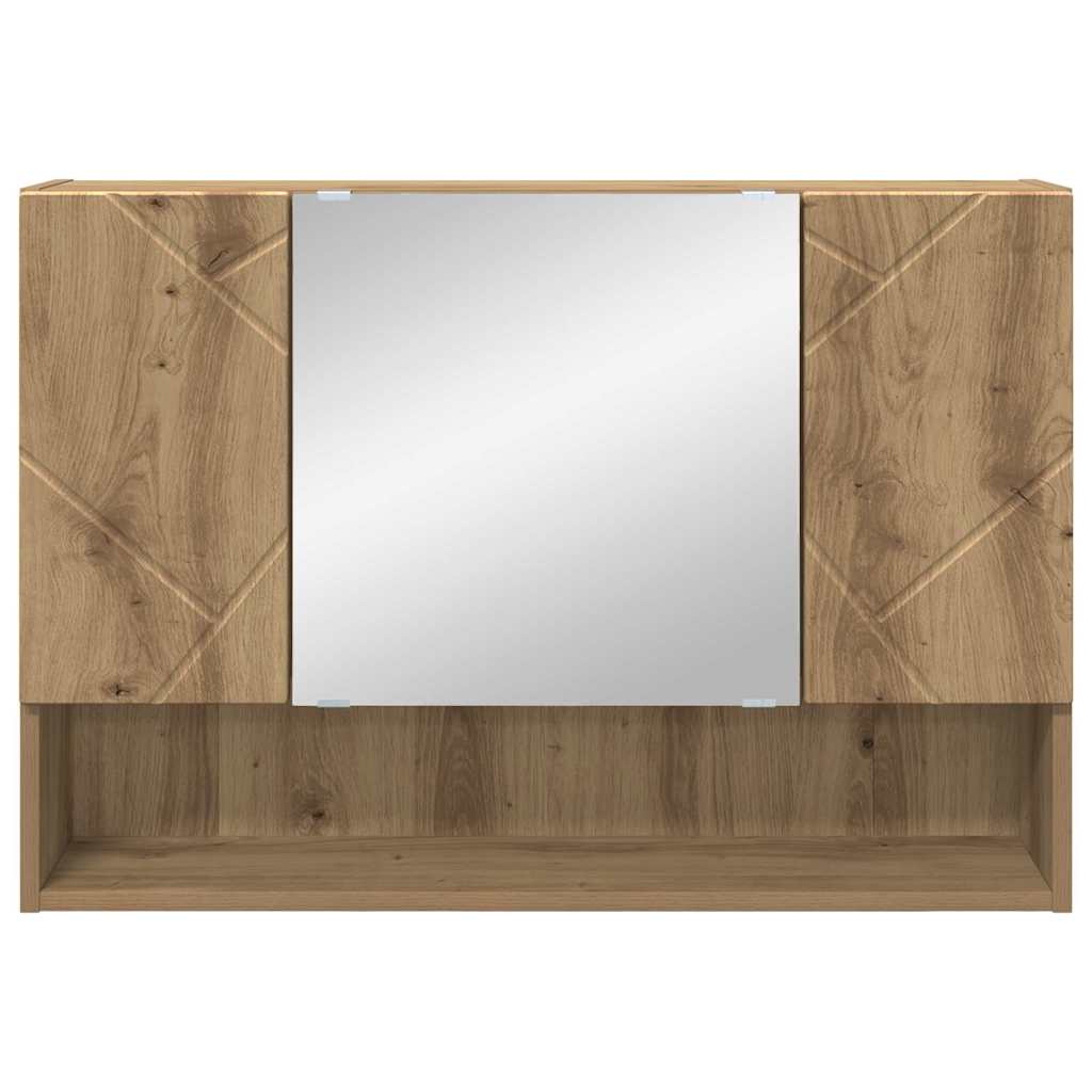 vidaXL Szafka z lustrem z drzwiami Dąb rzemieślniczy 80 x 17 x 55 cm