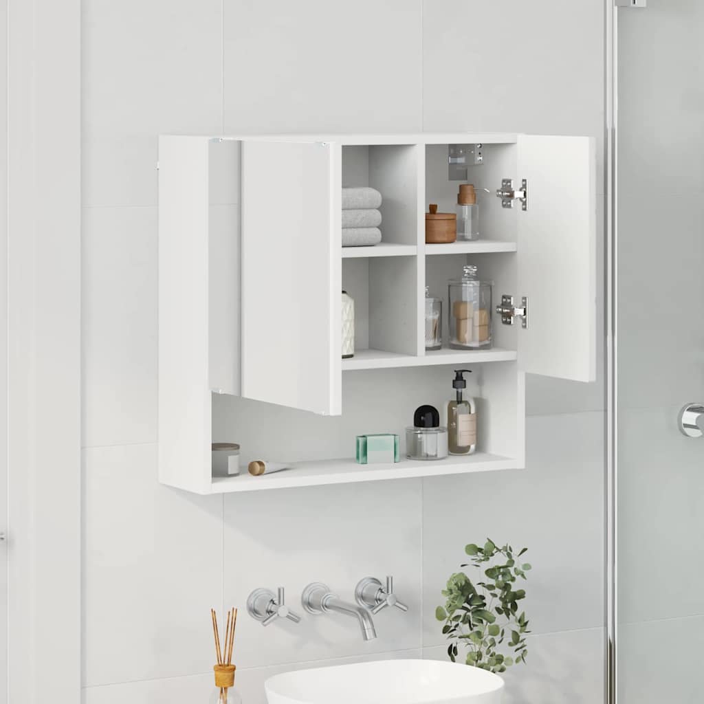 vidaXL Szafka z lustrem Biały 59 x 17 x 55 cm Materiał drewnopochodny