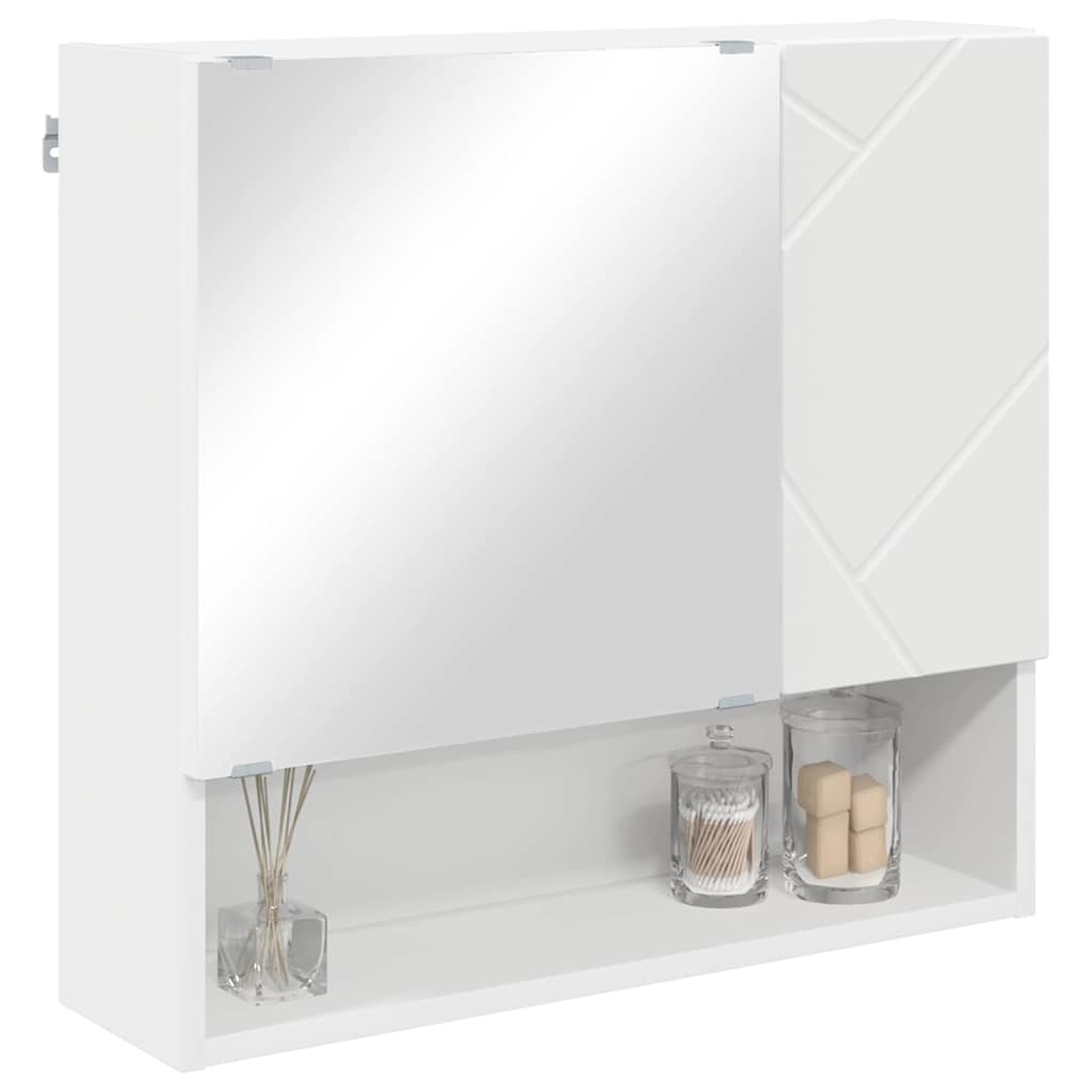 vidaXL Szafka z lustrem Biały 59 x 17 x 55 cm Materiał drewnopochodny