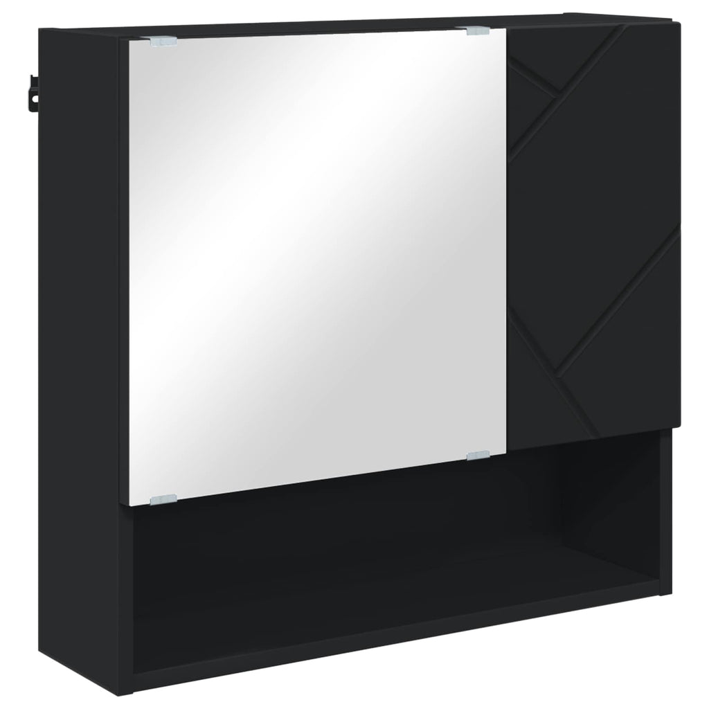 vidaXL Szafka z lustrem Czarny 59 x 17 x 55 cm Drewno inżynieryjne